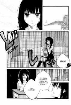 In the Rain Shelter With a White Cat